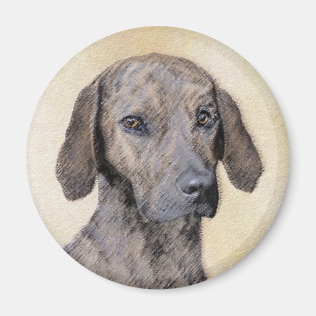Imán Pintura de lott - Arte de perro original lindo (Frente)