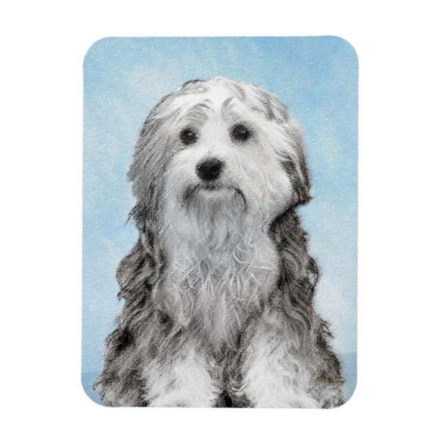 Imán Pintura de Lowchen - Arte de perro original muy li (Vertical)