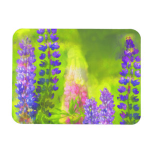 Imán Pintura de Lupine - Arte original de las flores