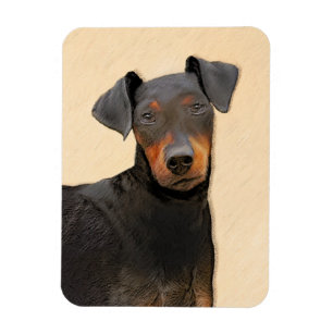 Imán Pintura de Manchester Terrier Arte Animal Original