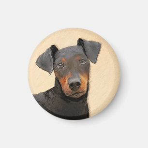 Imán Pintura de Manchester Terrier Arte Animal Original