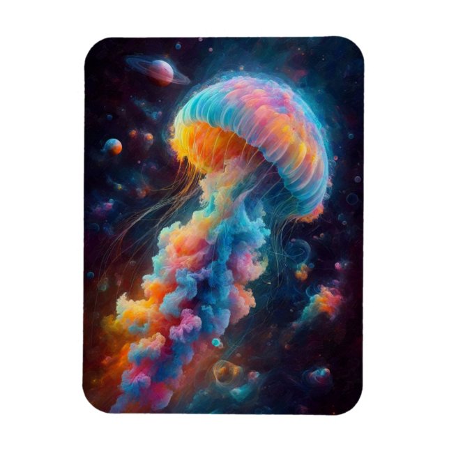 Imán Pintura de medusas cosmológicas (Vertical)