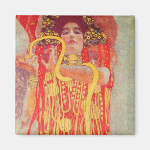 Imán Pintura de mujer roja con serpiente de oro de Gust