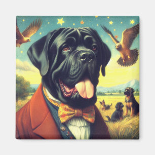 Imán Pintura de napolitano vintage de mastiff