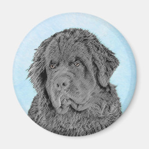 Imán Pintura de Newfoundland - Cute original Dog Art