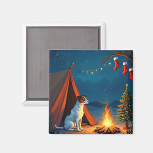 Imán Pintura de Noche de Camping de Navidad de Jack Rus