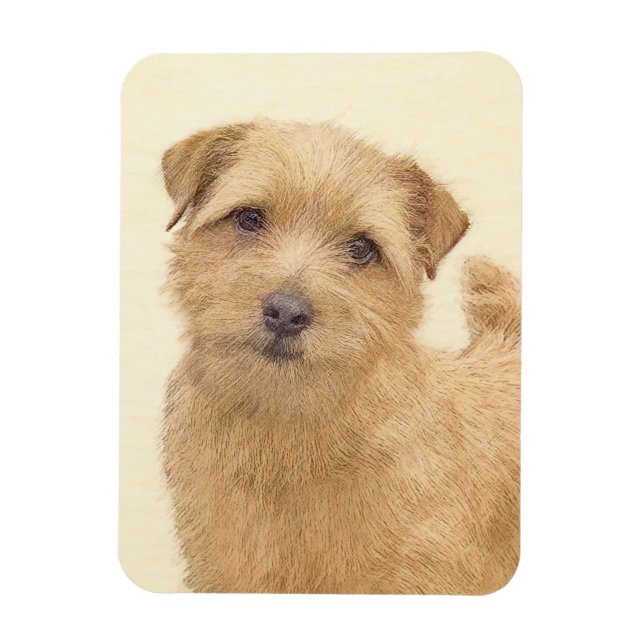 Imán Pintura de Norfolk Terrier - Arte Perro Original (Vertical)