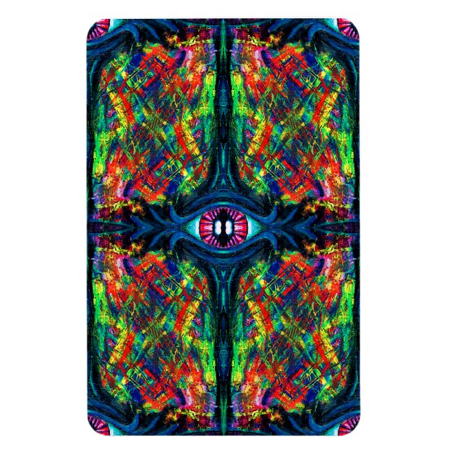 Imán Pintura de ojos torcidos y trippy (Vertical)