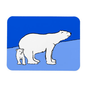 Imán Pintura de oso polar y cachorro - Arte de vida sal