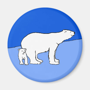 Imán Pintura de oso polar y de cachorro - Arte de vida 