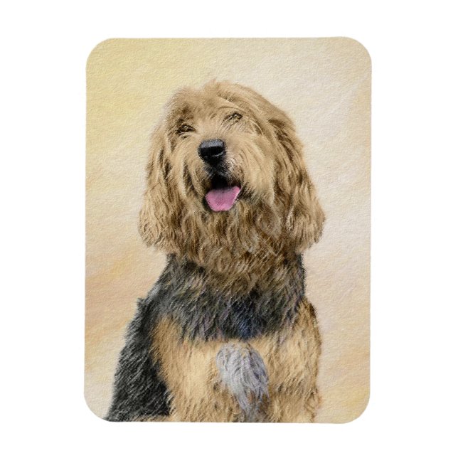 Imán Pintura de otros lugares - Arte de perros original (Vertical)