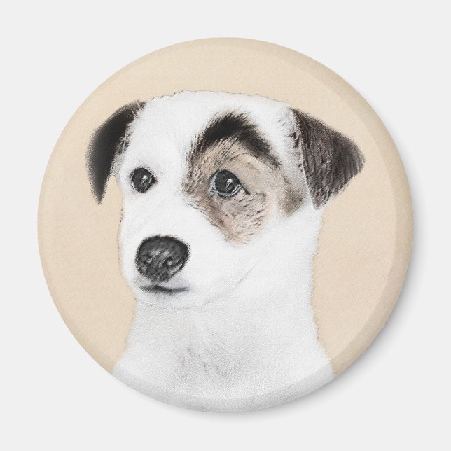 Imán Pintura de Parson Jack Russell Terrier - Arte de P (Frente)