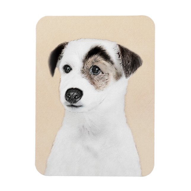 Imán Pintura de Parson Jack Russell Terrier - Arte de P (Vertical)