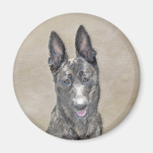 Imán Pintura de Pastor Holandés - Arte de Perro Origina