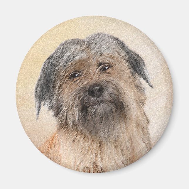 Imán Pintura de pastor pirenaico - Arte de perro origin (Frente)