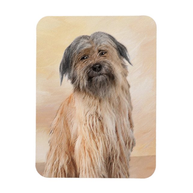 Imán Pintura de pastor pirenaico - Arte de perro origin (Vertical)