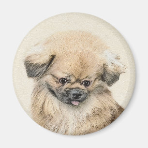 Imán Pintura de Pekín - Arte de perro original muy lind