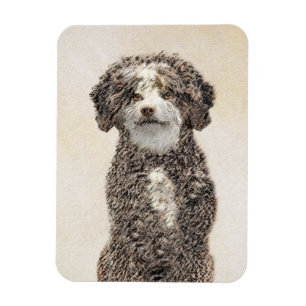 Imán Pintura de Perro de Agua Español - Arte Perro Orig