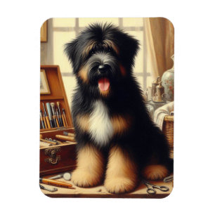 Imán Pintura de perro de Briard