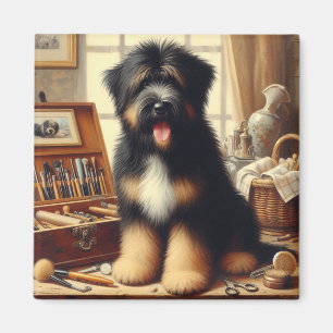 Imán Pintura de perro de Briard