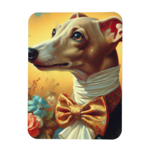 Imán Pintura de perro de Greyhound de Italia