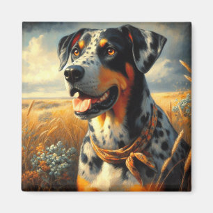 Imán Pintura de perro de leopardo de Catahoula