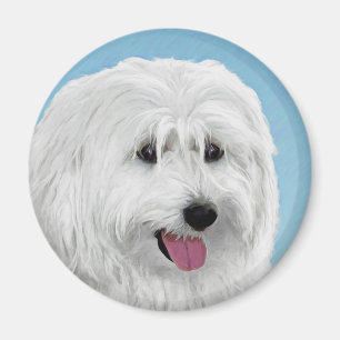 Imán Pintura de perro de Lowland polaco - Ar de perro o