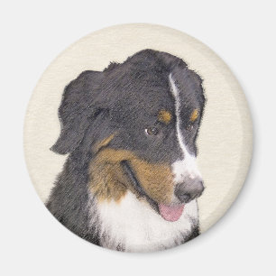 Imán Pintura de perro de montaña de Bernese - Arte de p