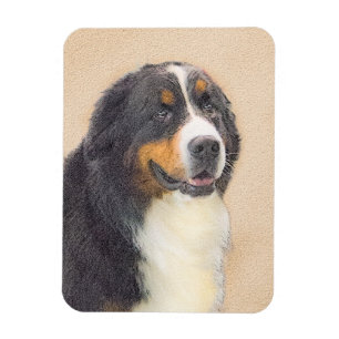 Imán Pintura de perro de montaña de Bernese - Arte de p