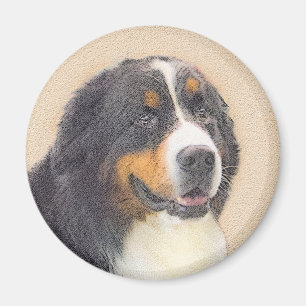 Imán Pintura de perro de montaña de Bernese - Arte de p