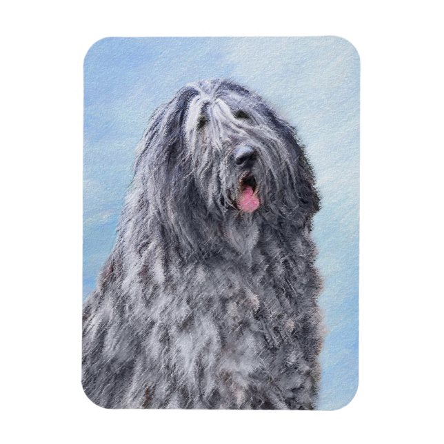 Imán Pintura de perro pastor de Bergamasco - Perro orig (Vertical)