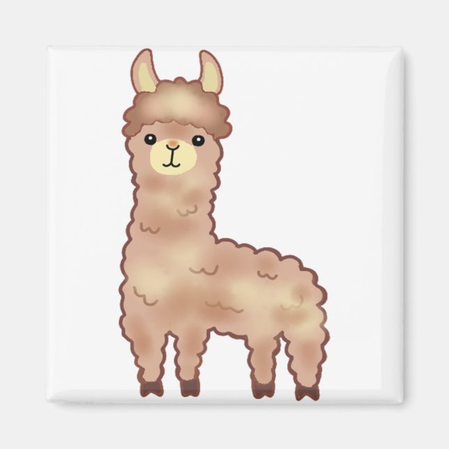 Imán Pintura de personalizado animal de Alpaca (Frente)