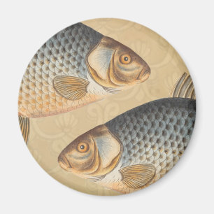 Imán pintura de pesca de carpa dibujo de agua dulce
