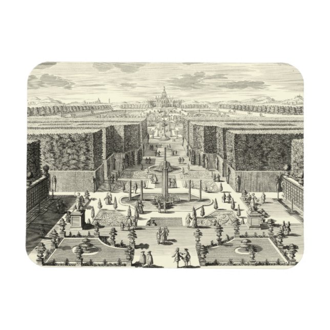 Imán Pintura de petróleo de fuentes en el Jardín de Ver (Horizontal)