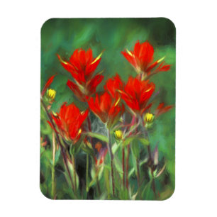 Imán Pintura de pincel indio - Arte de flores original