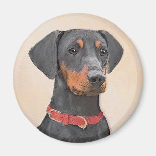 Imán Pintura de Pinscher original de arte animal