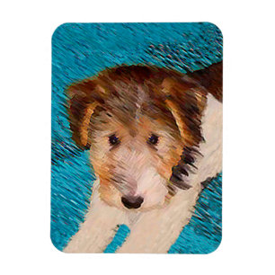 Imán Pintura de pipa de Fox Terrier - Arte Perro Origin