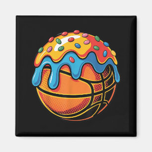 Imán Pintura de postre de baloncesto escarlatado colori