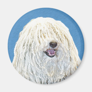 Imán Pintura de puli - Arte de perro original lindo
