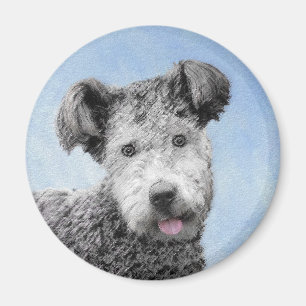 Imán Pintura de Pumi - Arte de Perro Original.