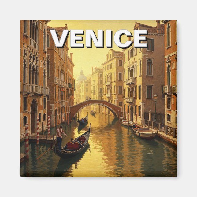 Imán Pintura de recuerdo de viajes de Venecia Italia (Frente)