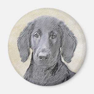 Imán Pintura de recuperación plana - Arte de perro orig
