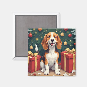 Imán Pintura de regalo de Navidad por la mañana de Beag