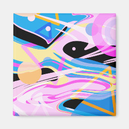 Imán Pintura de resumen geométrico de tres dimensiones