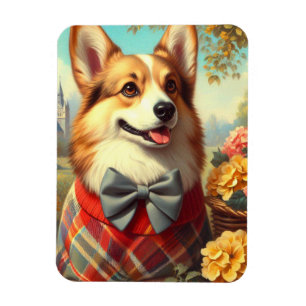 Imán Pintura de retro galés Corgi Cardigan