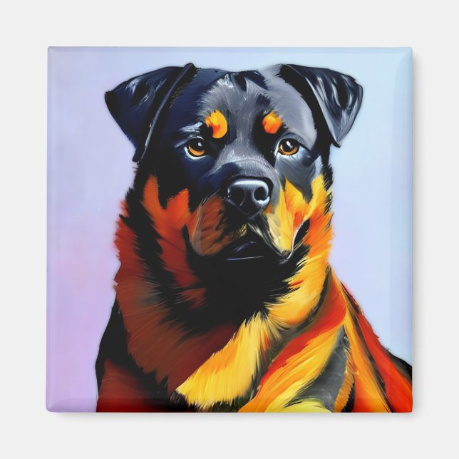 Imán Pintura de Rottweiler (Frente)