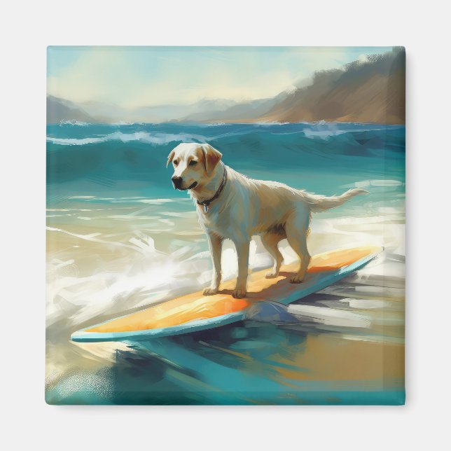Imán Pintura de surf de Anatolian Shepherd Beach (Frente)