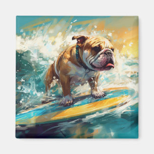 Imán Pintura de Surf de la Playa Bulldog