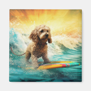 Imán Pintura de surf en Cockapoo Beach