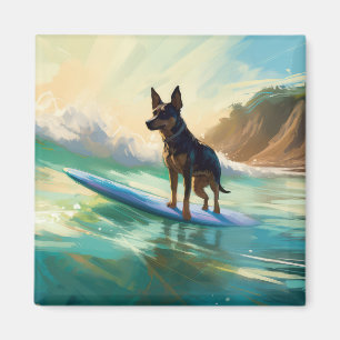 Imán Pintura de Surf en la Playa de Kelpie Australiano